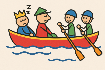 The King, general, and two soldiers